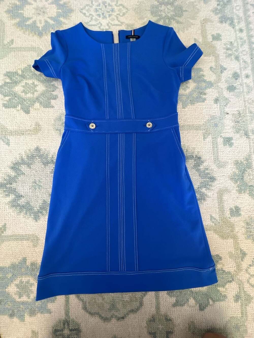 Tommy Hilfiger Size 6 Blue Career Dress Contrast Stitching with pockets